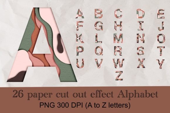 Download Alphabet Sublimation Paper Cutout Effect - Sublimation paper Collection
