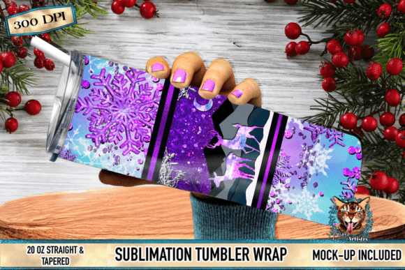Download Winter Deer Glacial Ice Tumbler Wrap - Premium Bundle
